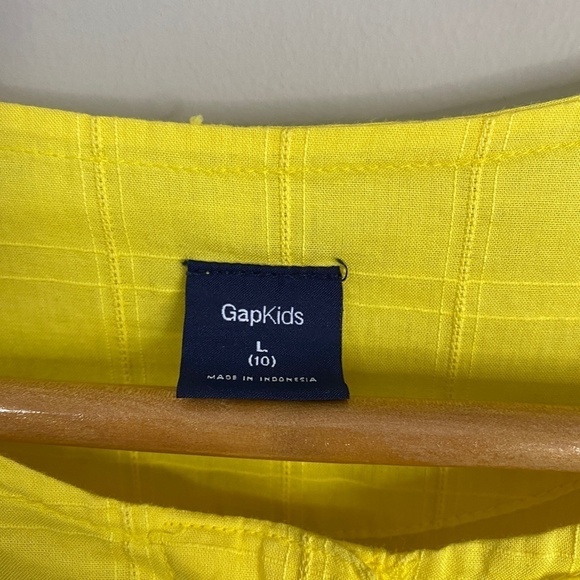 GAP Kids‎ Button Front Yellow Sleeveless Sun Dress Size Large (10) - Picture 2 of 9